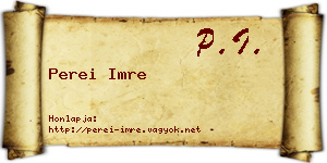 Perei Imre névjegykártya